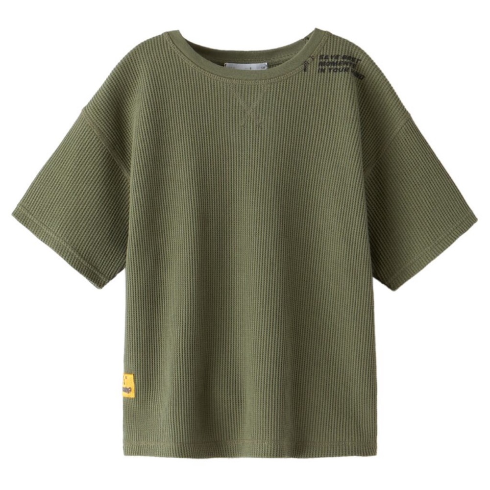 Label Trim Waffle Knit